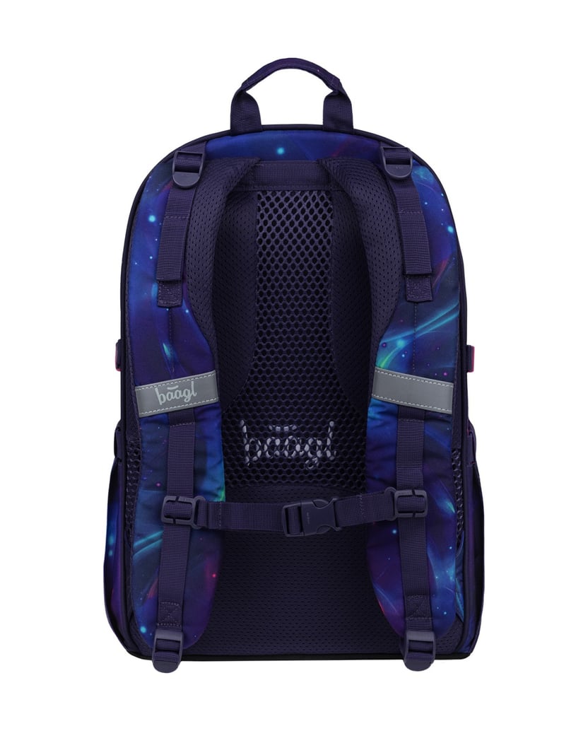 Baagl-Schulrucksack-Set-Core-Nova-5tlg.:-Schulrucksack,-Federmäppchen,-Turnbeutel,-Bauchtasche,-Laptophülle-lila
