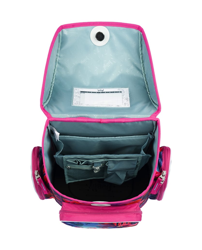 Baagl-Schulranzen-Set-Ergo-Flamingos-5tlg.:-Schulranzen,-Federmäppchen,-Turnbeutel,-Schürze,-Brustbeutel-rosa