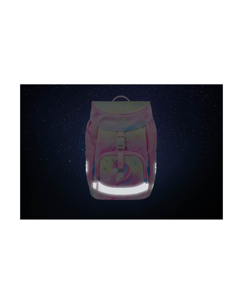 Baagl-Schulrucksack-Set-Airy-Rainbow-Unicorn-5tlg:-Schulrucksack,-Federmäppchen,-Turnbeutel,-Schürze,-Brustbeutel-rosa