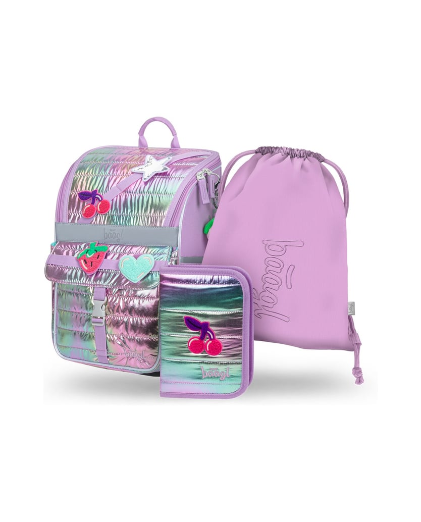 Baagl-Schulranzen-Set-Zippy-Lavender-3tlg.:-Schulranzen,-Federmäppchen,-Turnbeutel-lila