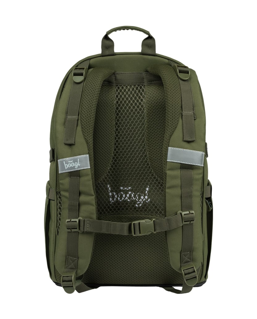 Baagl-Schulrucksack-Skate-Olive-grün