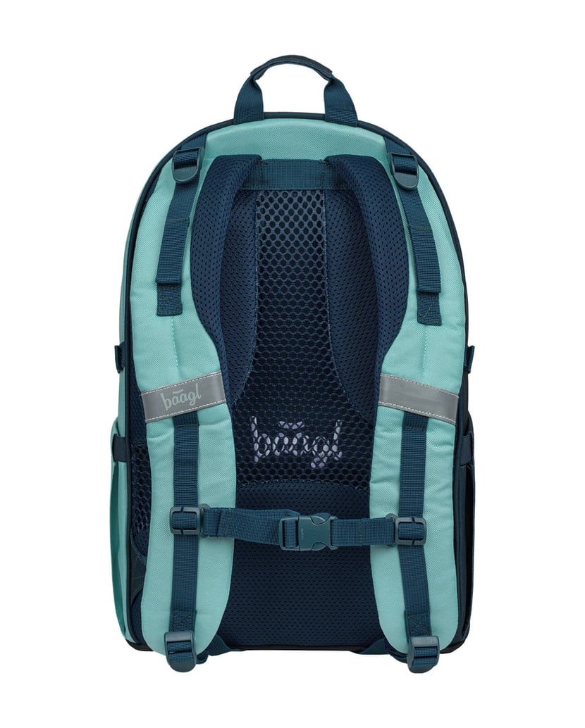 Baagl-Schulrucksack-Set-Skate-Petrol-3tlg.:-Schulrucksack,-Federmäppchen,-Sporttasche-grün