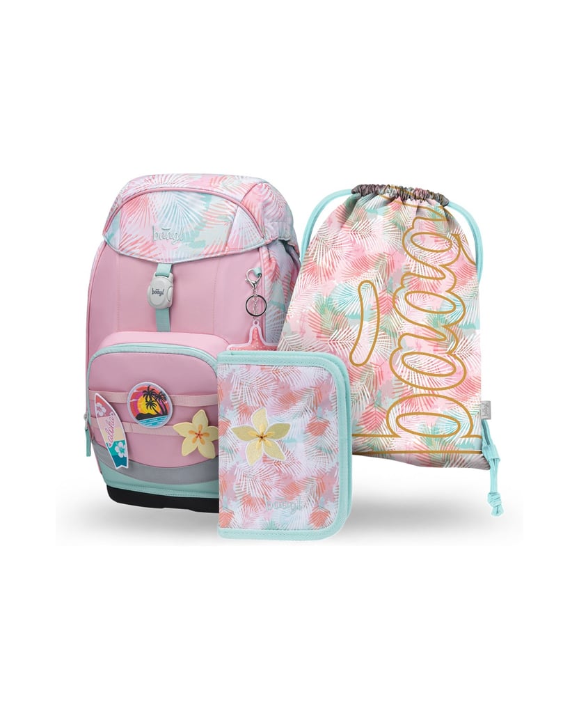 Baagl-Schulrucksack-Set-Airy-Plus-Sunset-3tlg.:-Schulrucksack,-Federmäppchen,-Turnbeutel-rosa