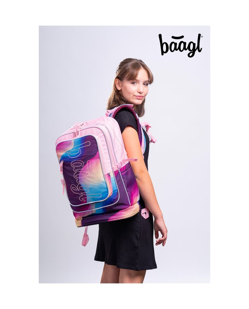 Baagl-Schulrucksack-Set-Cubic-Lyra-3tlg.:-Schulrucksack,-Federmäppchen,-Turnbeutel-rosa
