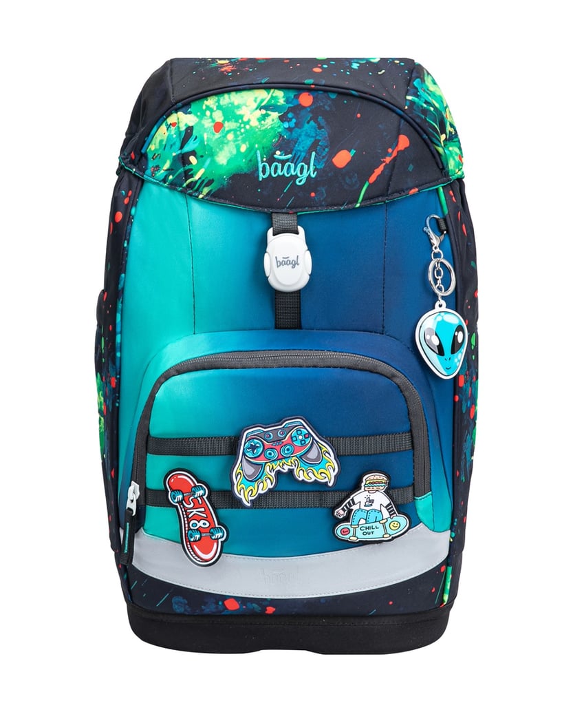 Baagl-Schulrucksack-Set-Airy-Plus-Chill-5tlg.:-Schulrucksack,-Federmäppchen,-Turnbeutel,-Schürze,-Brustbeutel-blau