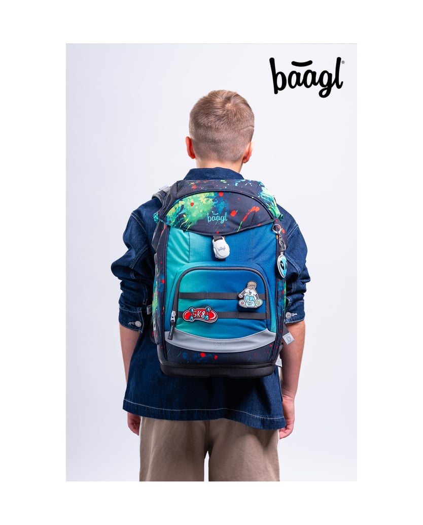 Baagl-Schulrucksack-Set-Airy-Plus-Chill-5tlg.:-Schulrucksack,-Federmäppchen,-Turnbeutel,-Schürze,-Brustbeutel-blau