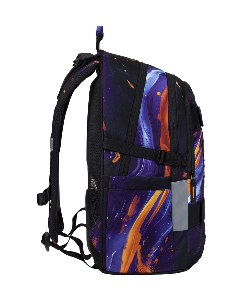 Baagl-Schulrucksack-Set-Skate-Vibe-3tlg.:-Schulrucksack,-Federmäppchen,-Sporttasche-lila