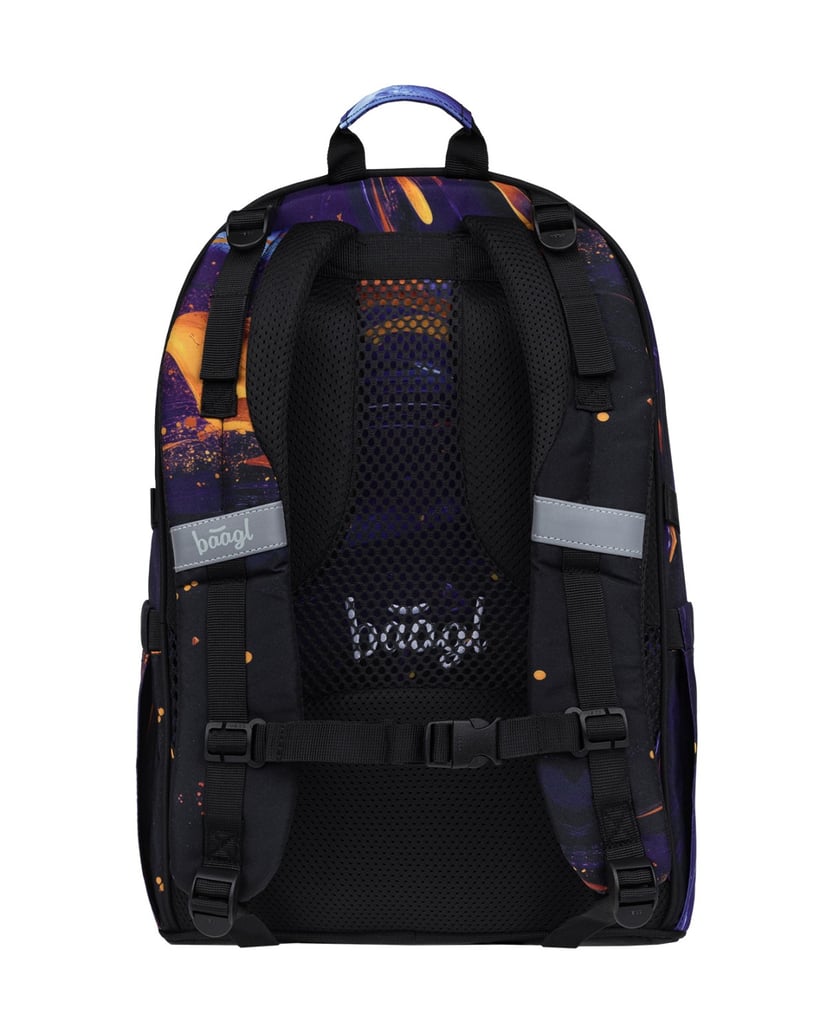 Baagl-Schulrucksack-Set-Skate-Vibe-3tlg.:-Schulrucksack,-Federmäppchen,-Sporttasche-lila