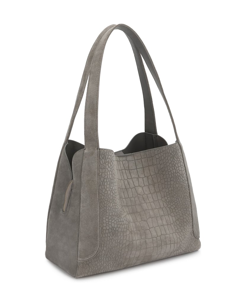 Kazar-Graue-Schultertaschen-aus-Nubuk-mit-Prägung-grau