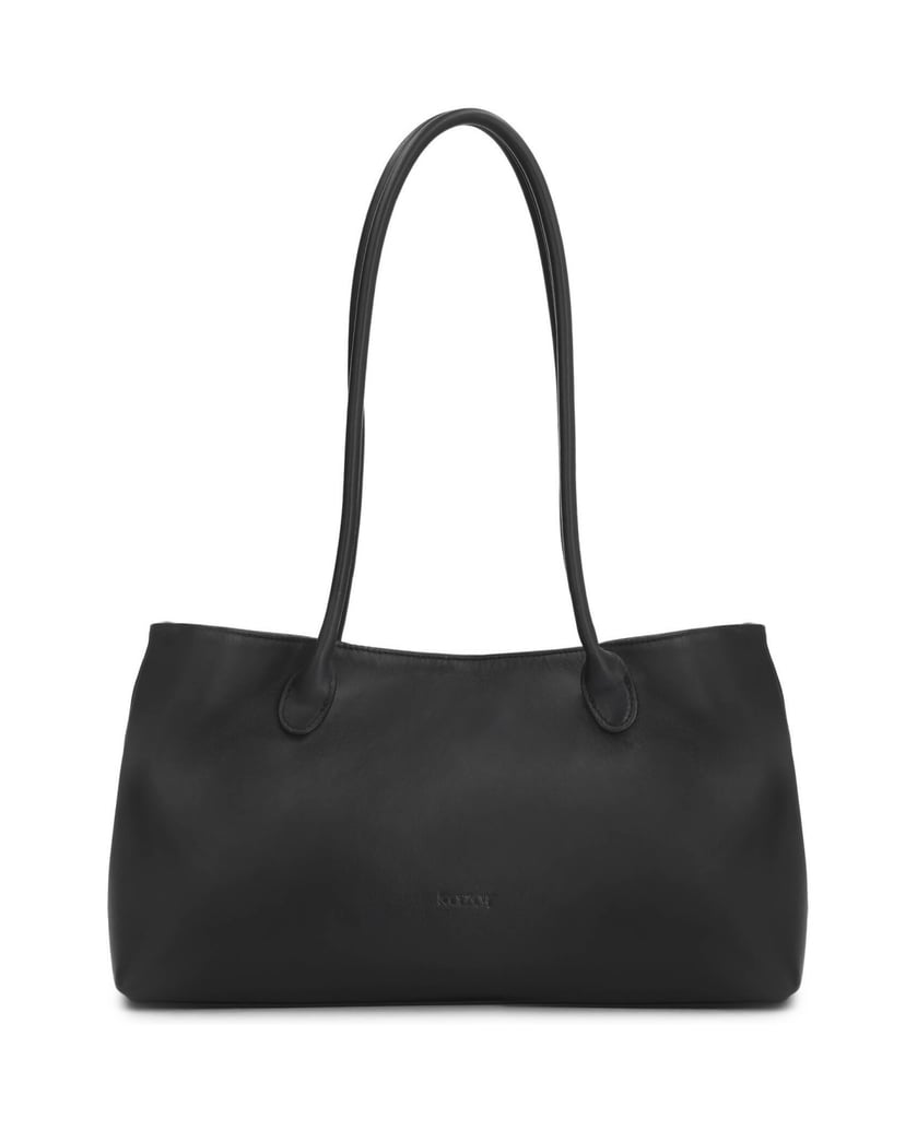 Kazar-Tasche-aus-Leder-in-Schwarz-mit-langen-Griffen-schwarz