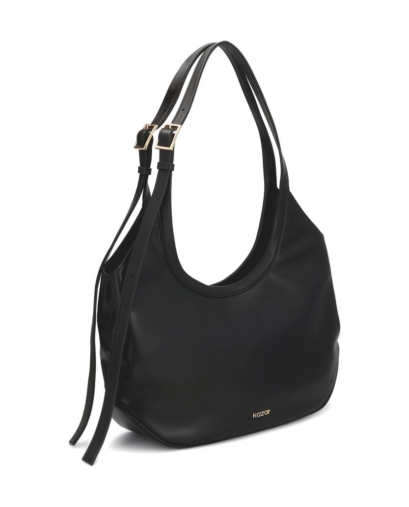 Kazar-Hobo-Tasche-aus-schwarzem-Leder-in-Schwarz-auf-der-Schulter-schwarz