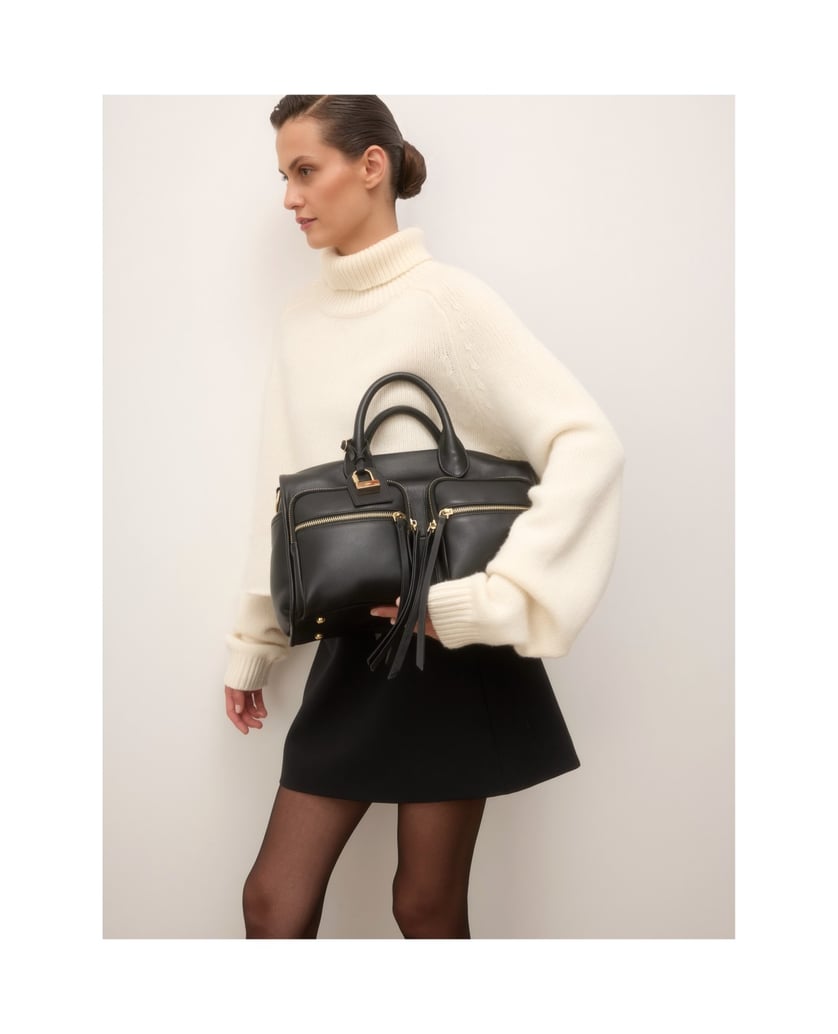 Kazar-Leder-Kästchen-Tasche-mit-abnehmbarem-Riemen-schwarz