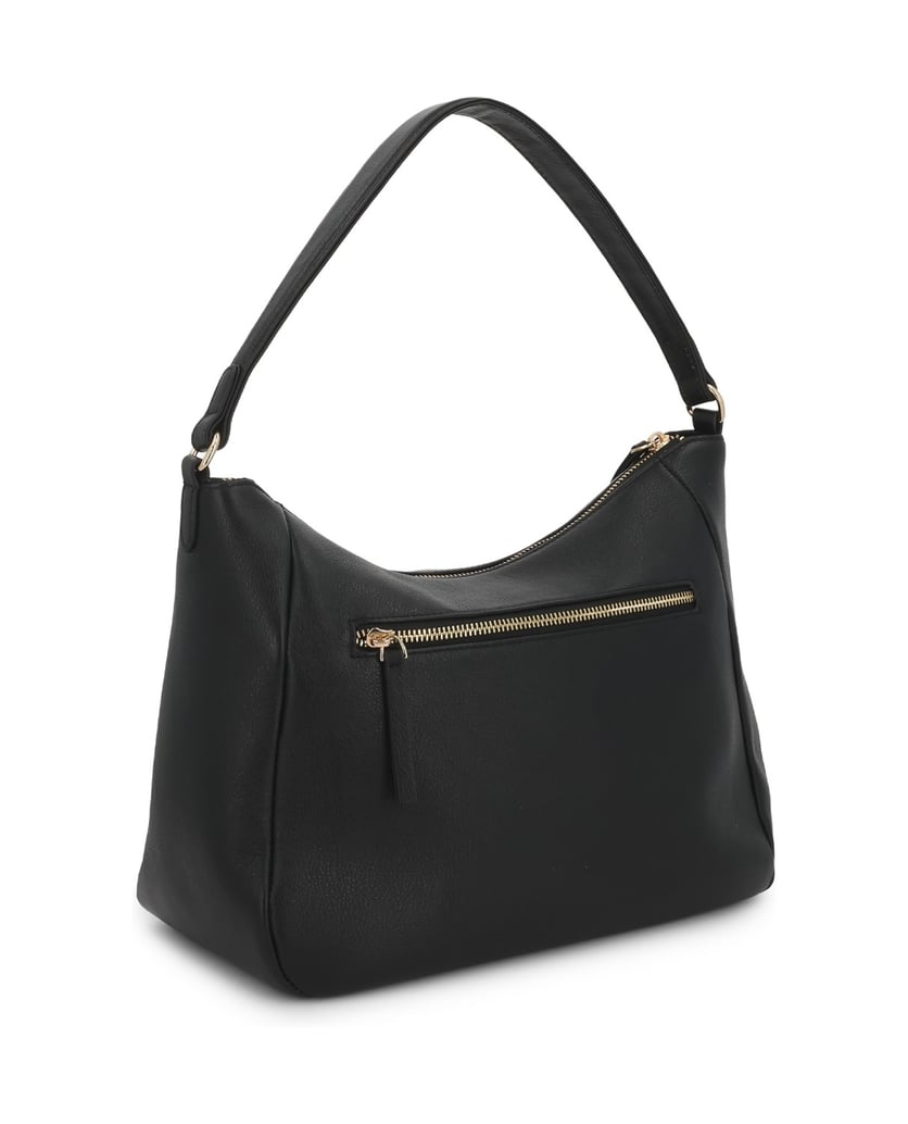 Kazar-Schwarze-Tasche-aus-weichem-Leder-mit-zwei-Gürteln-dunkelbraun