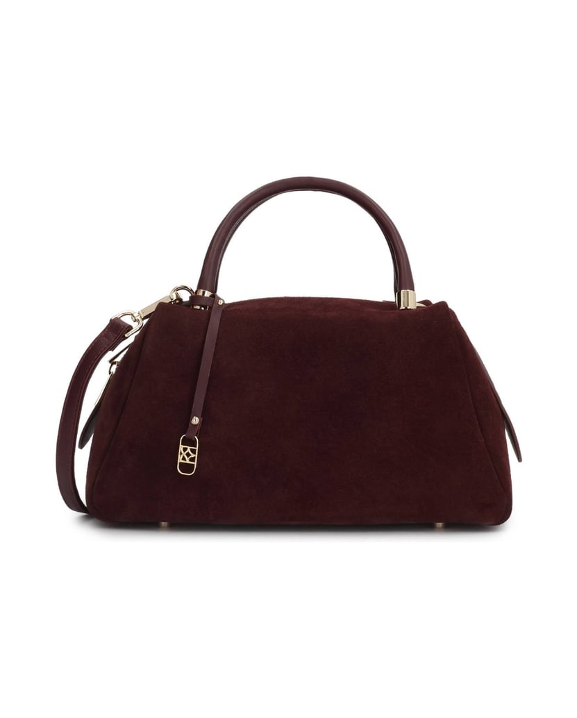 Kazar-Bordeauxfarbene-Tasche-aus-Wildleder-mit-Anhänger-rot