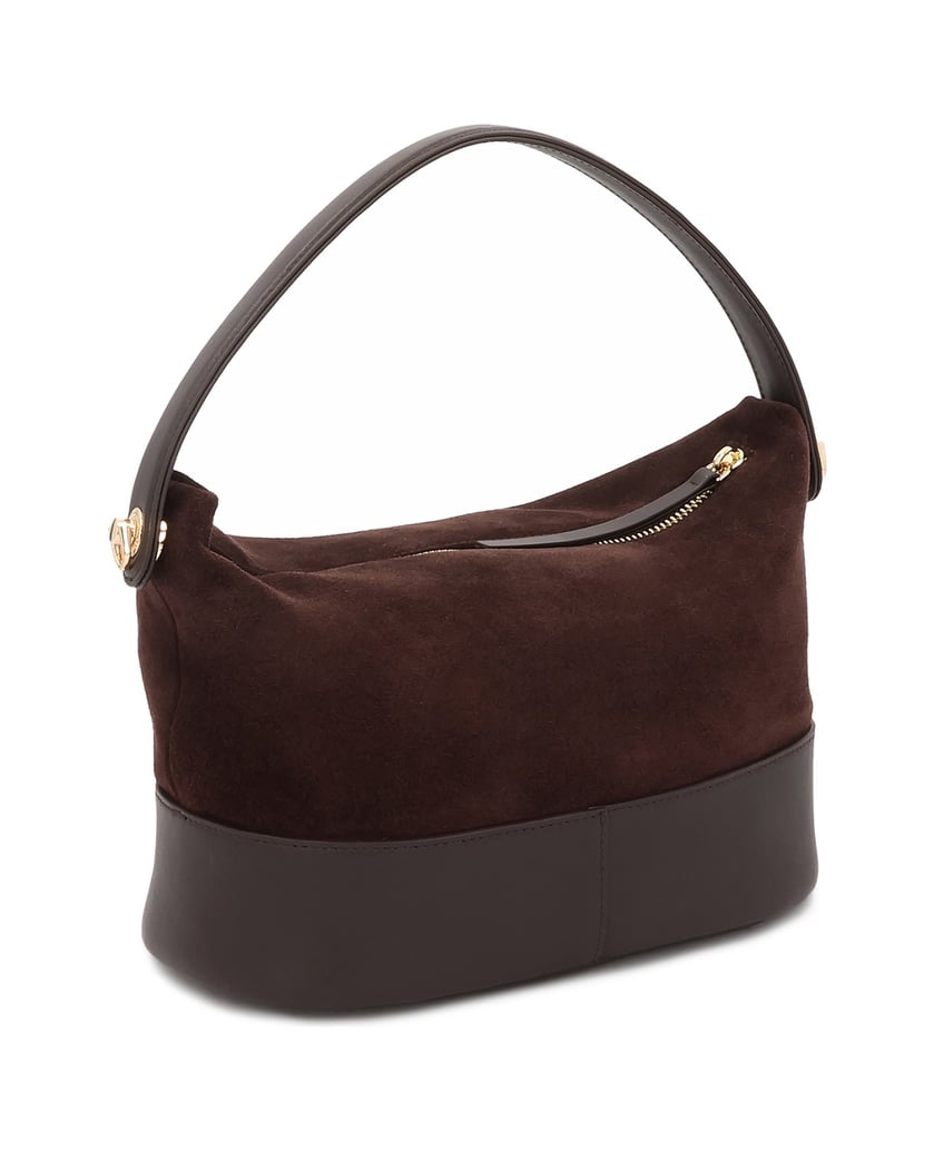 Kazar-Tasche-aus-dunkelbraunem-Wildleder-und-Glattleder-dunkelbraun