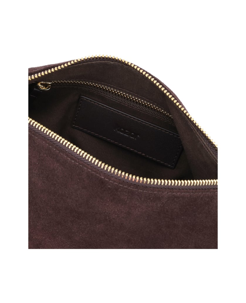 Kazar-Tasche-aus-dunkelbraunem-Wildleder-und-Glattleder-dunkelbraun