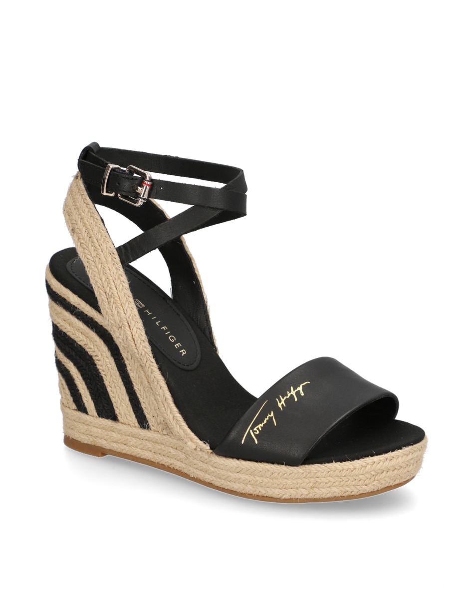 Tommy Hilfiger ELEVATED TH LEATHER WEDGE SANDAL bei SHOE4YOU shoppen
