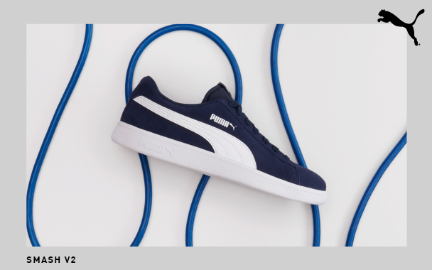 Blau weißer Puma Sneaker Smash V2