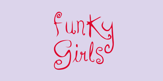 Logo von FunkyGrils mit pinker Schrift